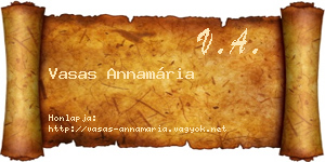Vasas Annamária névjegykártya
